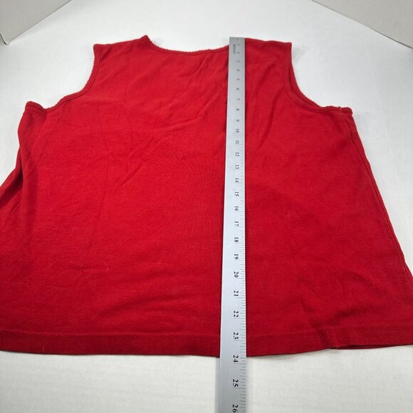 CJ Banks Women's Size 1X Top V-Neck Sleeveless Red Top Preowned - Picture 11 of 11